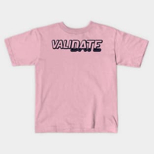 Black and white ValiDate logo Kids T-Shirt